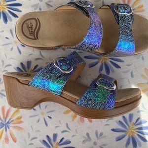 Dansko Sandals Metallic/Iridescent Purple/Green/Blue